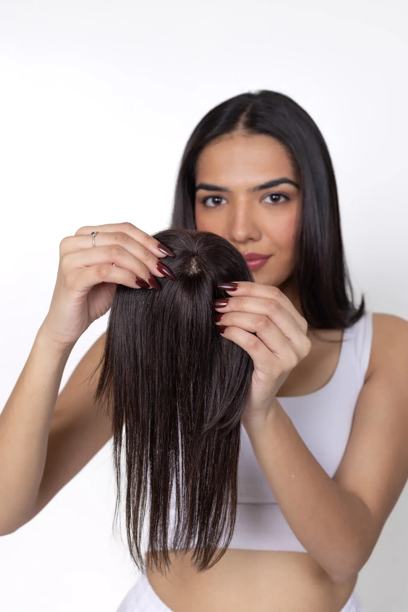 Beginner's Guide to Wearing a Hair Topper With Bangs